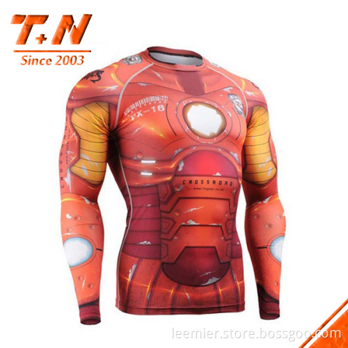 Lycra and spandex fabric sublimation custom rash guard